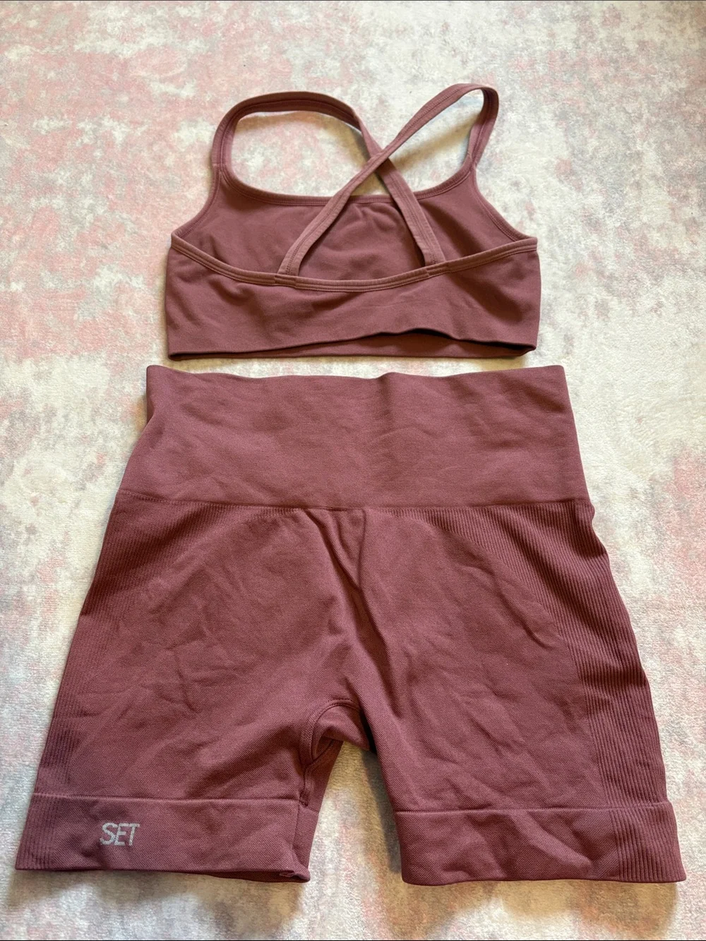 SET Active Seamless High-Waist Bike Shorts and Sports Bra